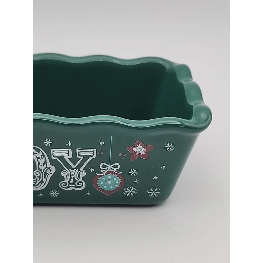 Nantucket Mimi Loaf Holiday Ceramic Pan JOY Christmas Ornament Oven Safe Small